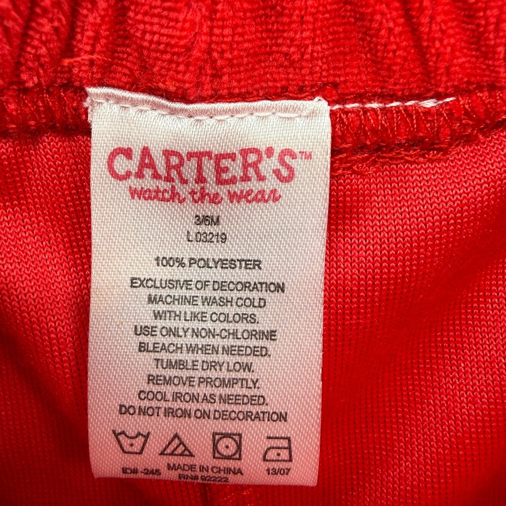 Carter's Santa Costume Set Kids 6-9M VTG Red Velour Faux Fur Holiday Outfit - Picture 10 of 15